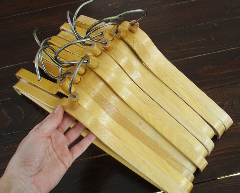 Wood Coat Hangers 10 Clothes Hangers Lot Clothing Hangers Etsy
