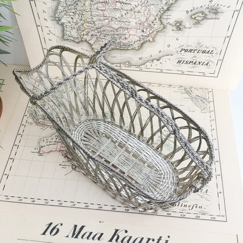 Wine Bottle Basket Silver Plated Metal Wire Bottle Holder Etsy