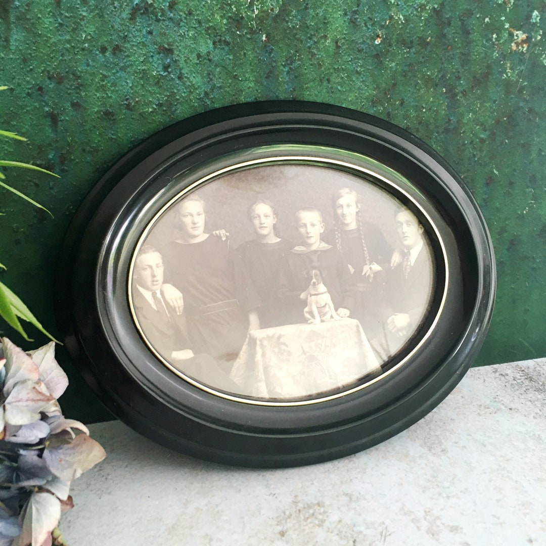 Oval Picture Frame Glass Cover Vintage Family Portrait Back Etsy