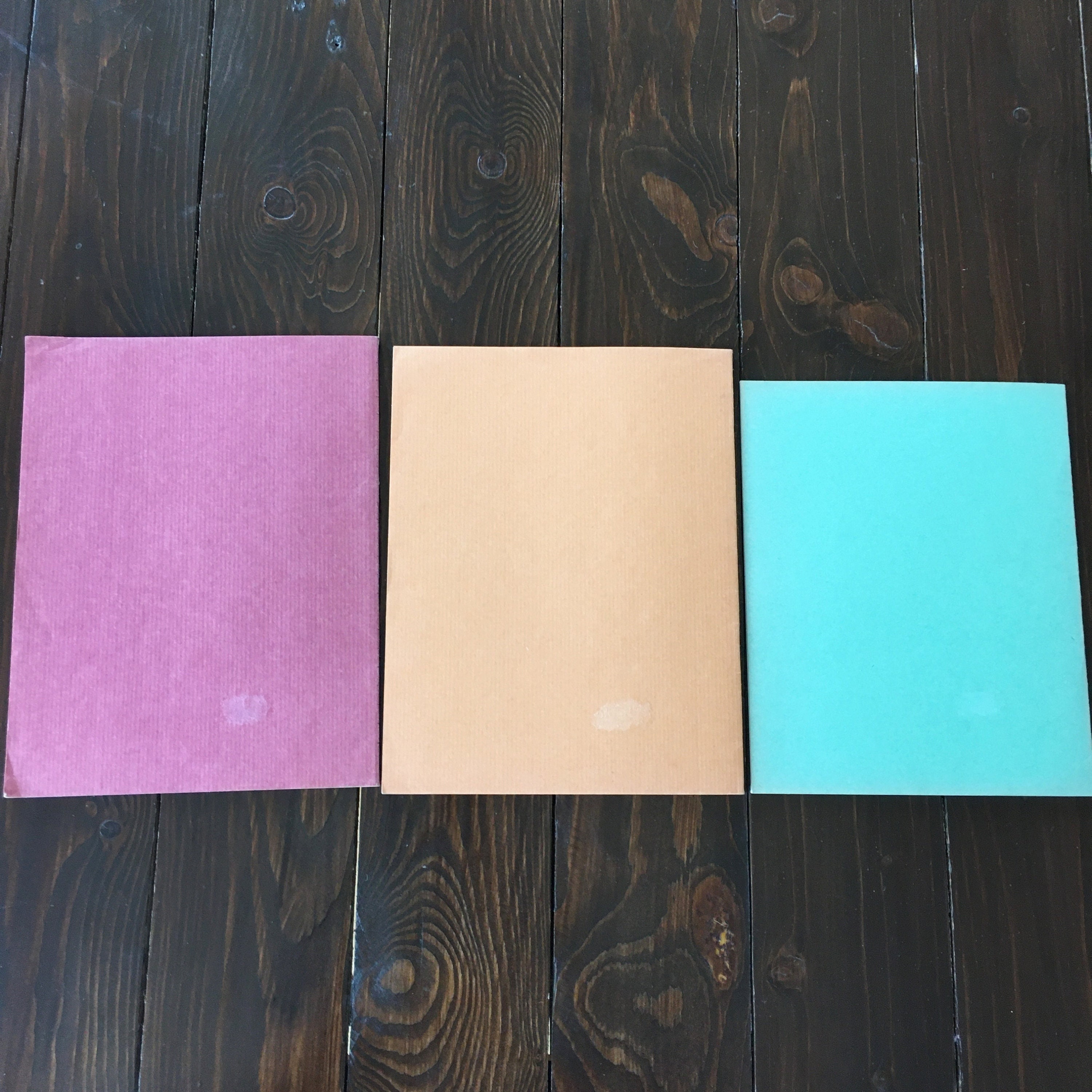 3 Vintage Lined Checkered Copy Books, 1980s Aged Handwriting & Snail ...