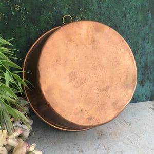 Copper Cake Mold, Large Authentic Antique Rustic Kitchen Decor Baking Pan, Vintage Chateau, Tin Lined, Brocante Farmhouse Cabin 9&quot;