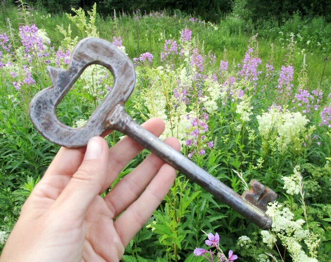 Antique Skeleton Key, Large Key, Huge Church Key, Medieval Patina Key