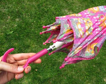 Vintage Kinderparaplu met Beren Automatische Paraplu Nylon Regenaccessoires Roze Parasol Kinderparaplu Accessoires Paraplus & regenaccessoires 