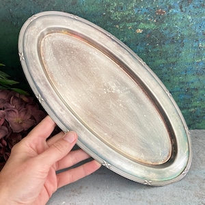Silver Plated Oval Platter, Fish Food Drinks Snacks Serving Tray, Vintage Hallmarked Silverware, Antique Tableware, Stylish Table Decor