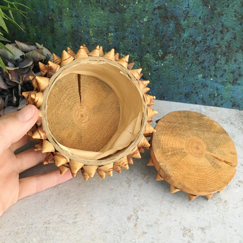 Quirky Wood Box, Unique Gift, Birch Bark Box, Handmade Swedish Folk Art, Lidded Scandinavian Vintage Tree Bark Trinket Jewelry Box image 4