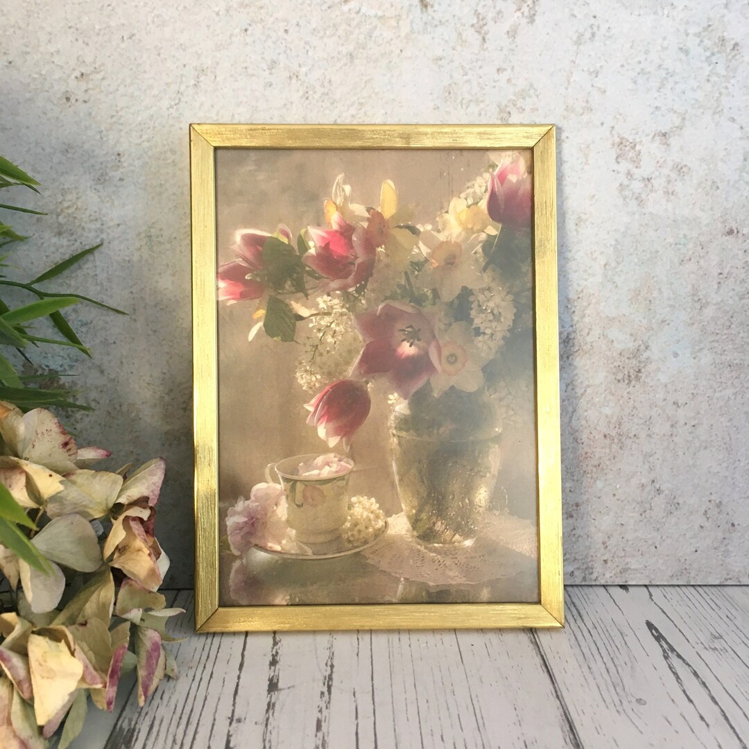 Gold Picture Frame Small Vintage Photo Frame Glass Cover Etsy