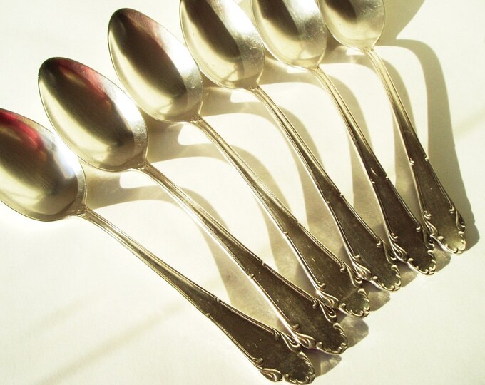 Silver Plated Cutlery Soup Spoons Heavy Flatware Set of 6 Etsy