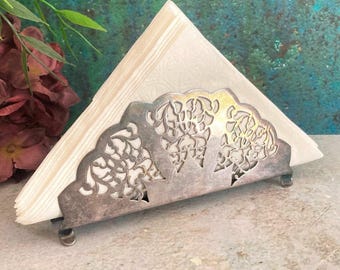 Portatovaglioli vintage, in argento placcato, traforato, stile Art Nouveau scandinavo, Prima NS