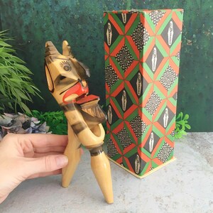 Vintage Wooden Nutcracker, Spooky Hand Carved Devil Demon Crampus, Quirky Barware, Weird Object