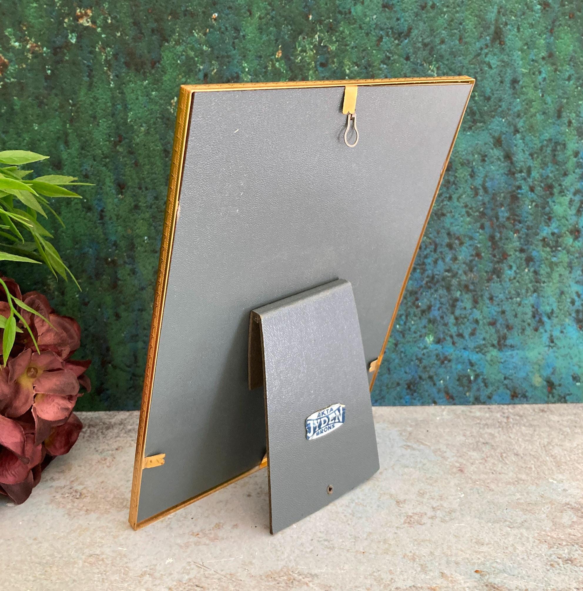 folle denmark STEEL×2 WALL FRAME×2 Vintage Gold Metal Bubble Glass Picture Frame, Curved Convex Domed
