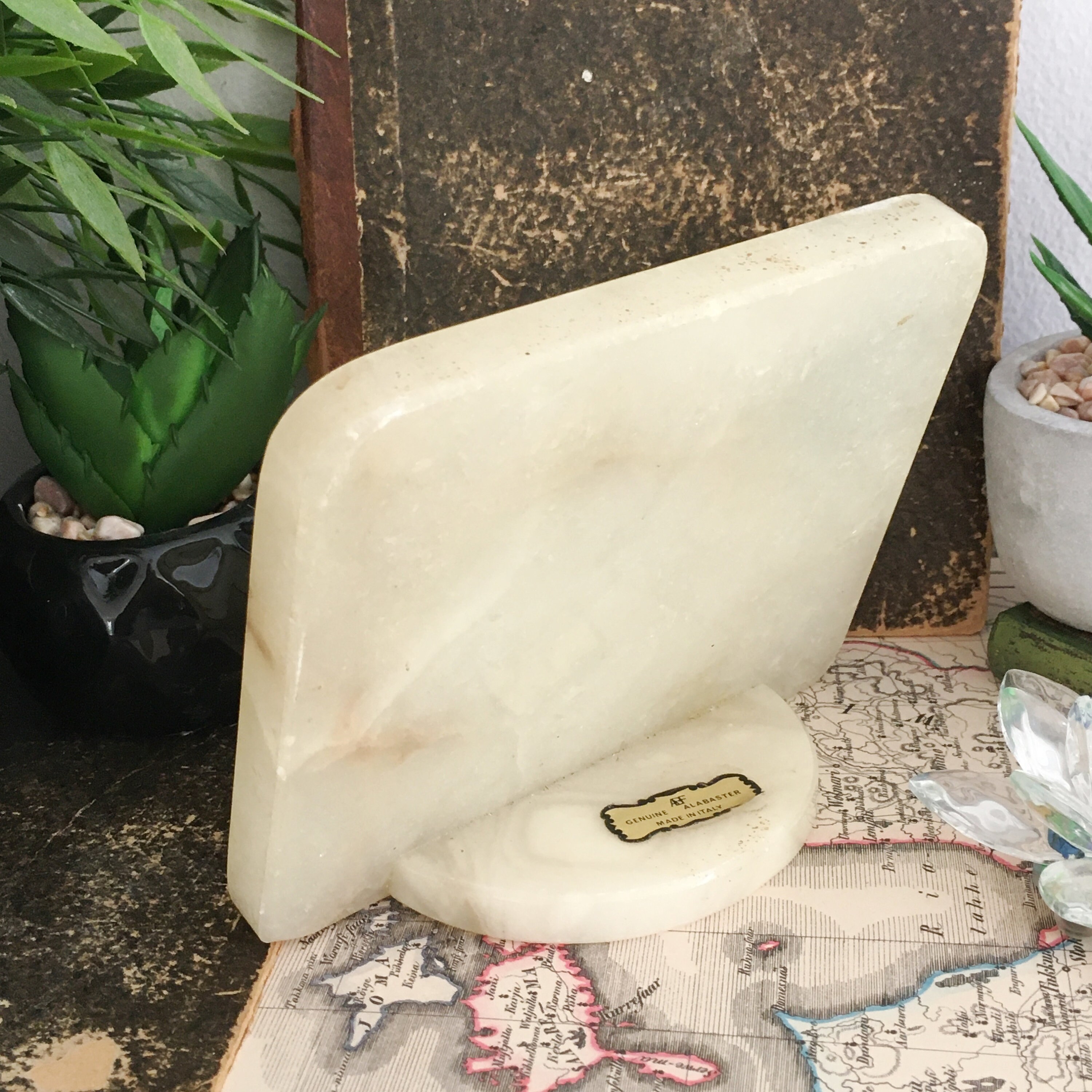 Vintage Picture Frame Alabaster Desk Decor Table Top | Etsy