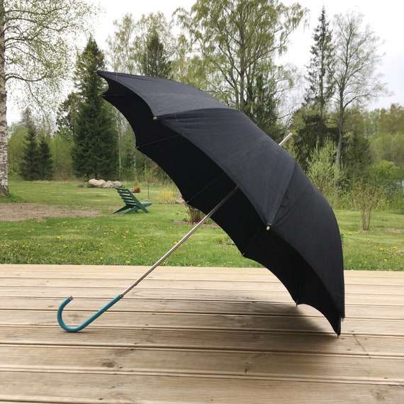 Antique Umbrella, 1950s Fabric Umbrella, Working P
