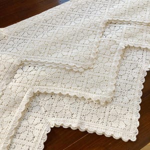 3 Matching Lace Valances, Natural White Cotton Cafe Curtains, Vintage Triangular Kitchen Window Lace, Victorian Bohemian Curtain 3yd 282cm