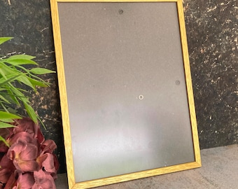 Vintage Brass Picture Frame, Classic Scandinavian Gold Metal Photo Frame with Matte Glass, Denmark 7"x9"