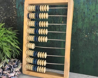 Vintage Wooden Abacus, 1950s Soviet Office Shop Calculator, Math Learning Tool, Quirky Gift