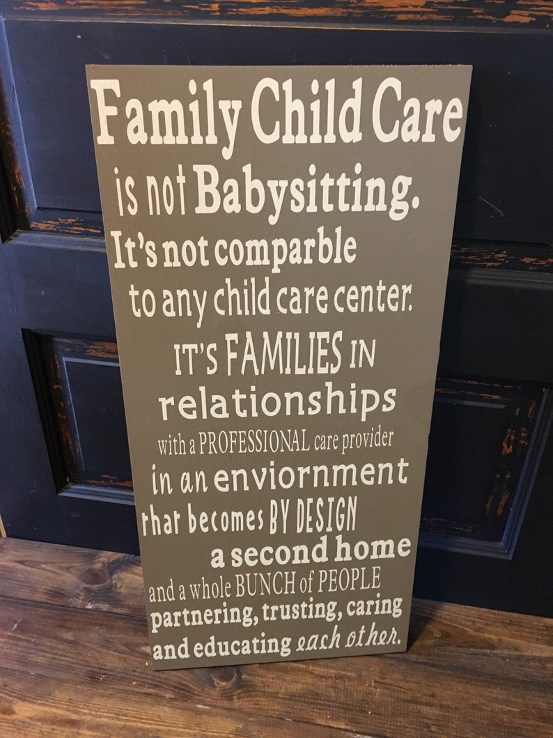 Family Child Care daycare wooden sign Etsy