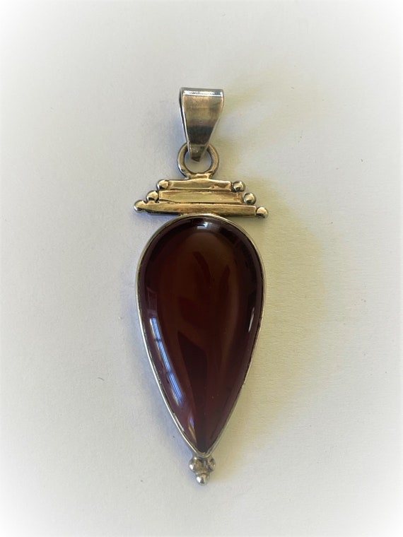 CARNELIAN 925 Sterling Pendant - TEARDROP or Pear… - image 10