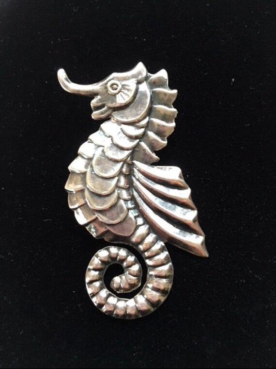 SPRATLING SEAHORSE SILVER Pin Brooch - Early Spra… - image 6