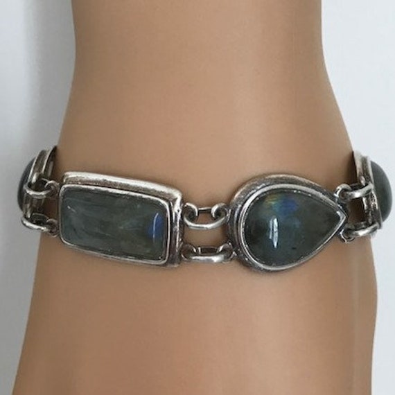 WHITNEY KELLY LABRADORITE Cabochon 925 Bracelet -… - image 4