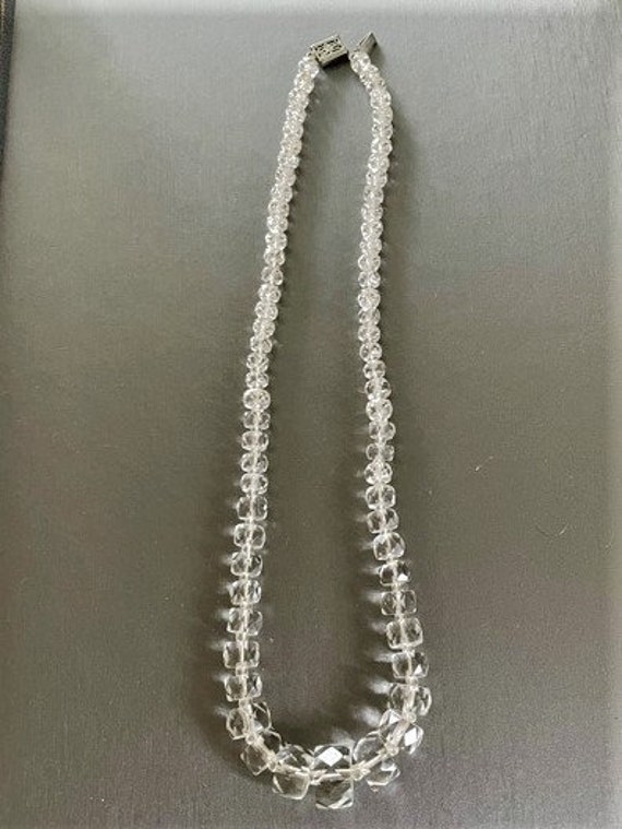 Crystal Graduated Faceted CUBE Necklace - Art Dec… - image 7