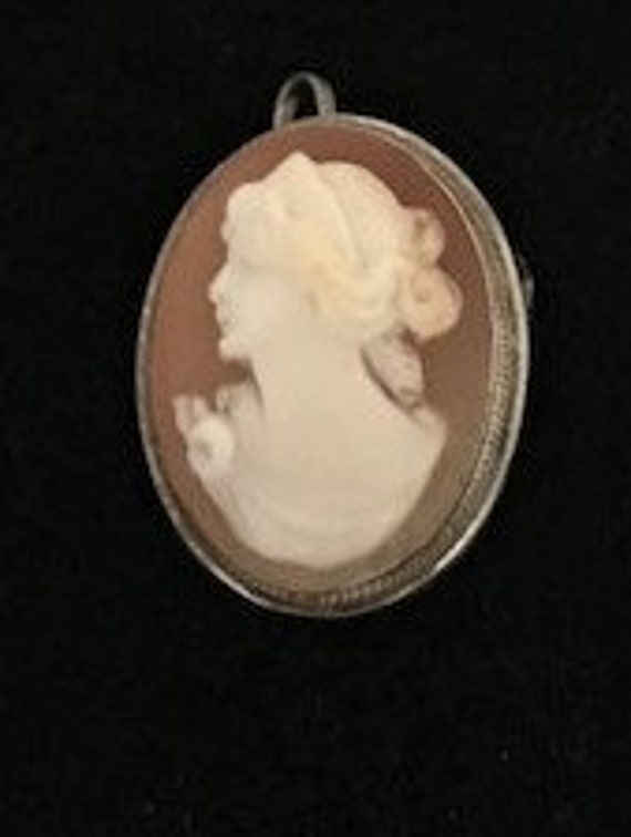 CAMEO PENDANT  Pin Brooch - Left Facing Classical… - image 8