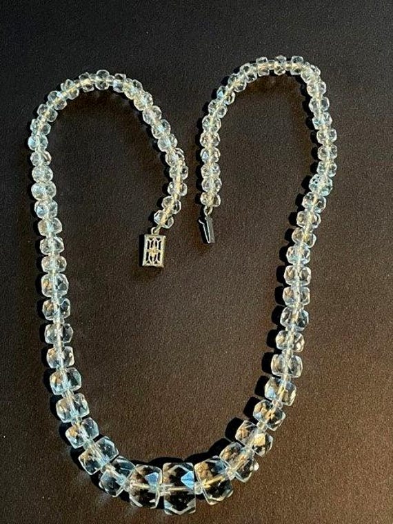 Crystal Graduated Faceted CUBE Necklace - Art Dec… - image 3