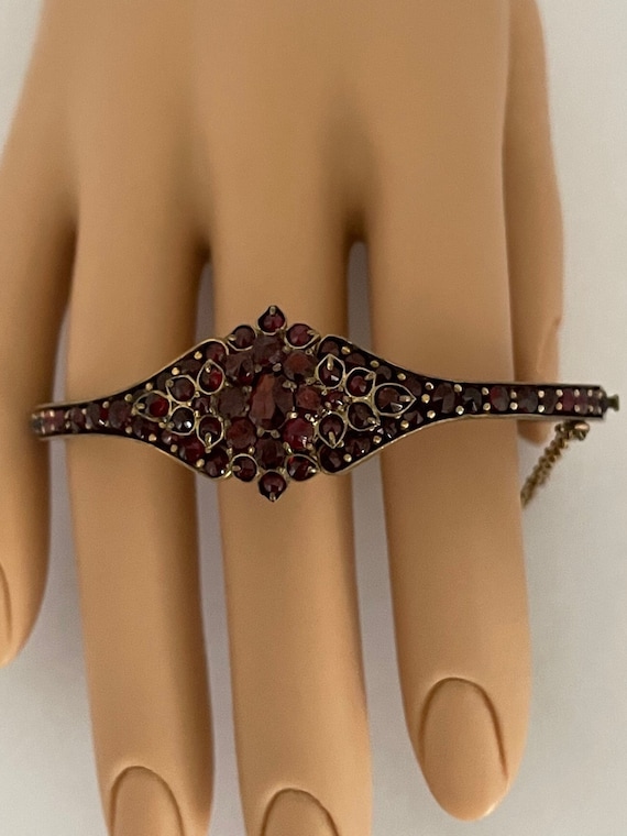 GARNET BOHEMIAN GARNET Hinged Bracelet - Cuff Bang