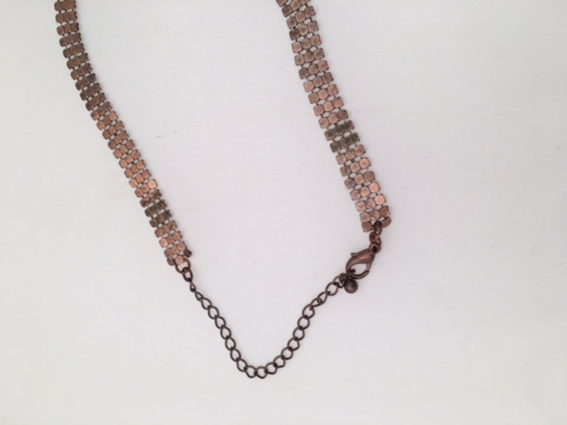 Red and Gold Copper Bib Necklace main image 1