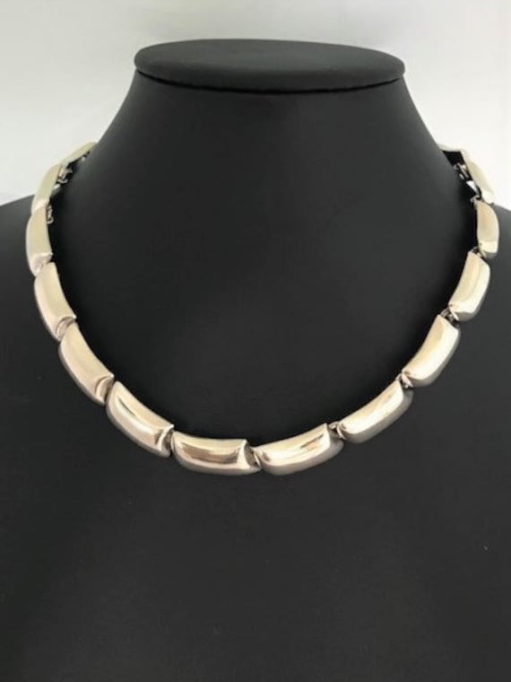 Sterling Silver Choker Necklace - 925 Mexico -  V… - image 1