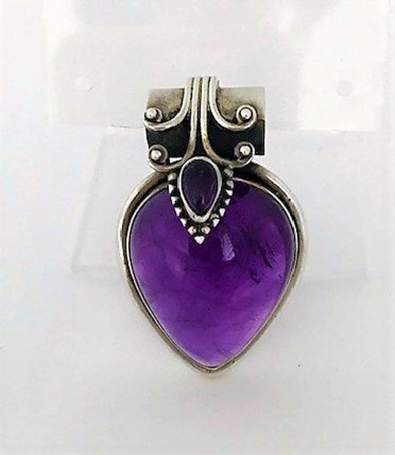 AMETHYST 925 Sterling TEARDROP PENDANT - Amethyst 