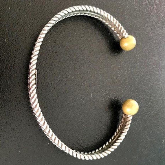 Twisted or Braided Thin Silver 925 Sterling Cuff … - image 4