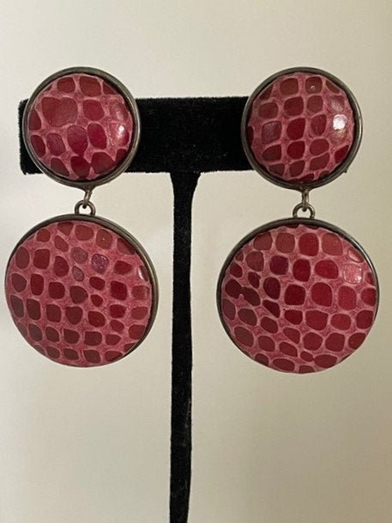 ELLEN DESIGNS Clip Earrings - Raspberry Colored Le