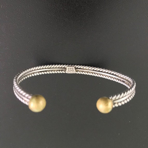 Twisted or Braided Thin Silver 925 Sterling Cuff … - image 3