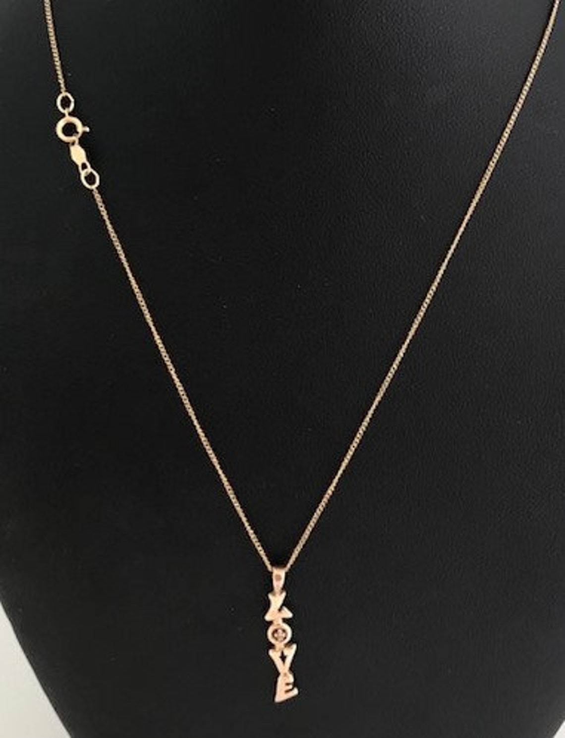 SPEIDEL GOLD 14K LOVE Pendant Necklace With Diamond Chip | Etsy