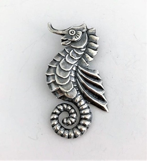 SPRATLING SEAHORSE SILVER Pin Brooch - Early Spra… - image 1