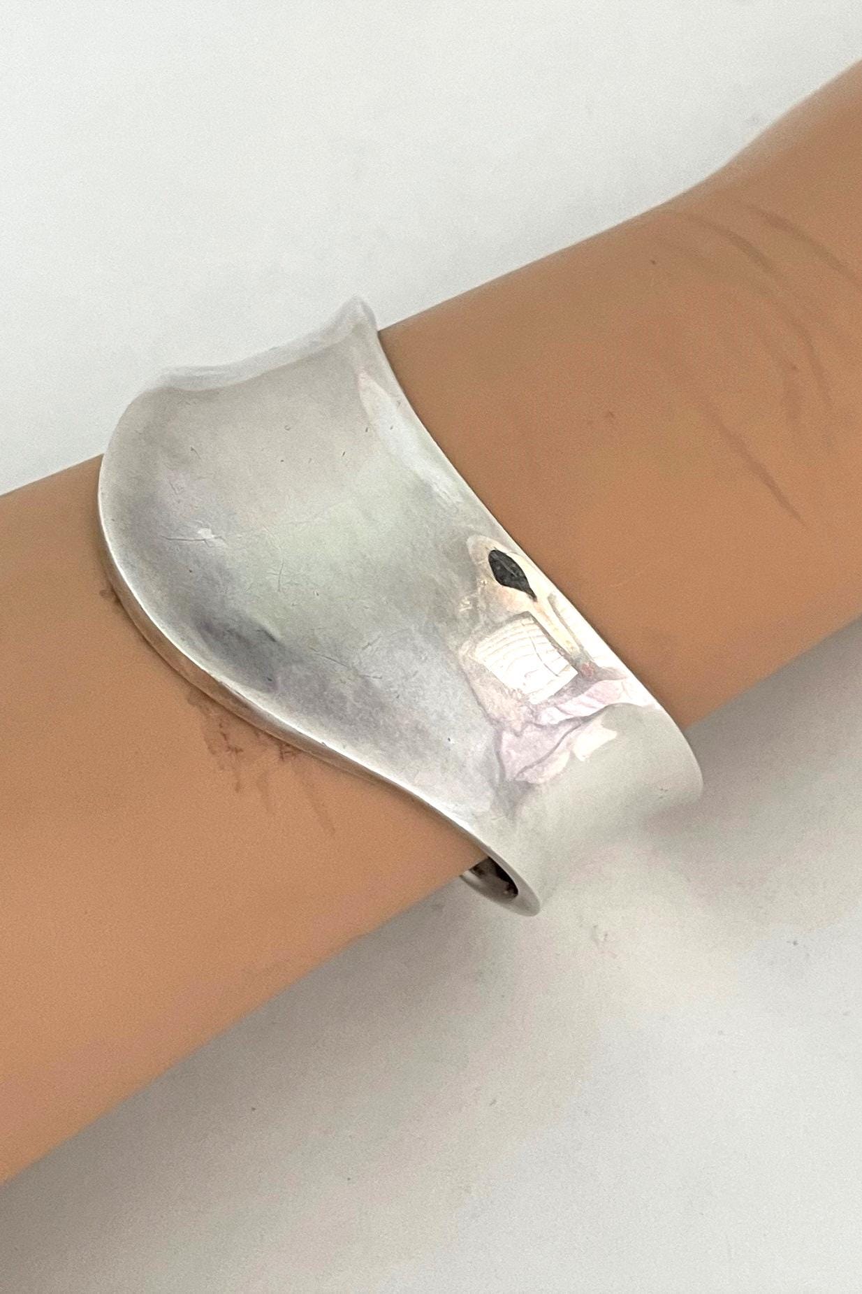Sterling Silver 925 Mexico WAVE CUFF Bracelet - TS 115 - Vintage