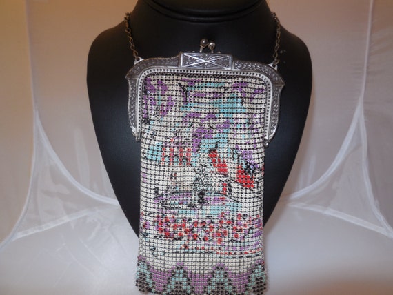 WHITING & DAVIS Enamel Mesh Evening Purse Handbag… - image 4