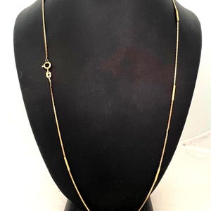GOLD 14K 585 ITALY 24 Inch Long Very Thin Fine Necklace - Estate Vintage - Elegant