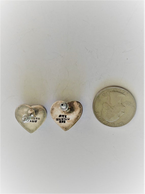 RHODOCHROSITE HEART 925 ATI Mexico Pierced Earrin… - image 5