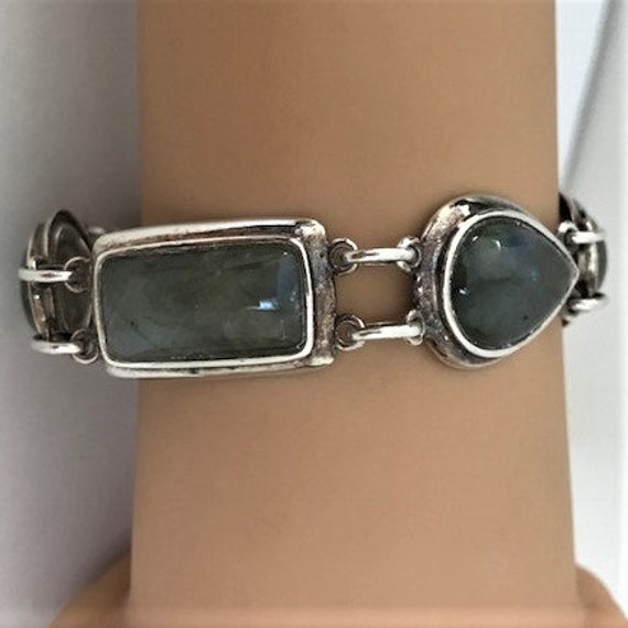 WHITNEY KELLY LABRADORITE Cabochon 925 Bracelet -… - image 2