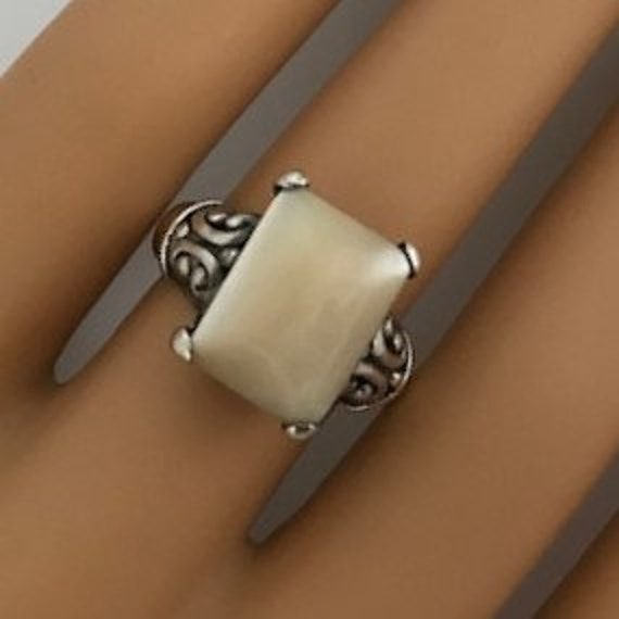 Mother Of Pearl Ring 925 Sterling Silver Handmade Jewelry Size 10 ji92778