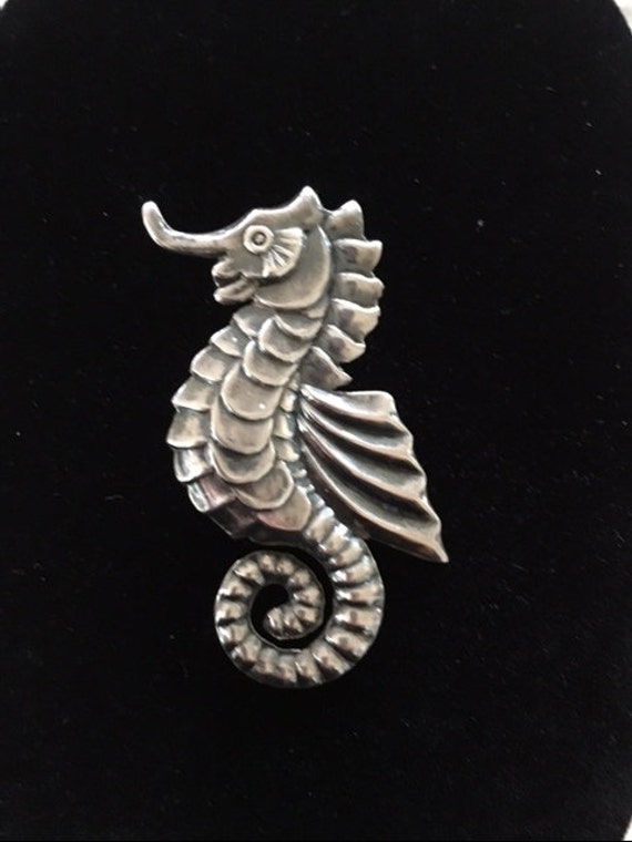 SPRATLING SEAHORSE SILVER Pin Brooch - Early Spra… - image 2