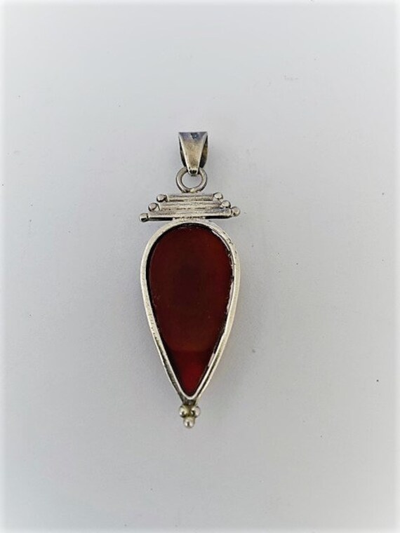 CARNELIAN 925 Sterling Pendant - TEARDROP or Pear… - image 8