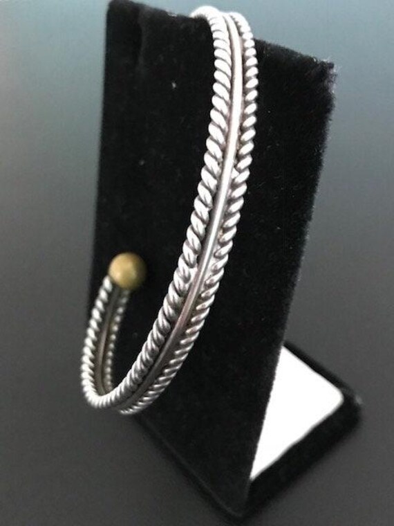 Twisted or Braided Thin Silver 925 Sterling Cuff … - image 5