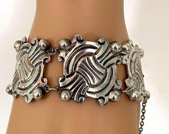 Sterling Silver 925 Mexico WAVE CUFF Bracelet - TS 115 - Vintage
