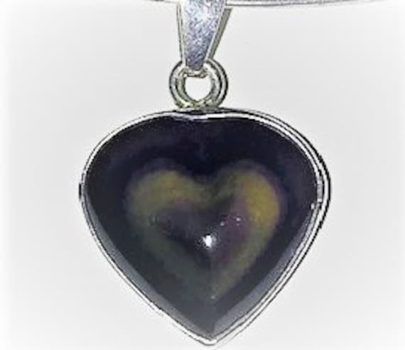 CHARLES ALBERT 950 Silver Rainbow OBSIDIAN Heart … - image 1