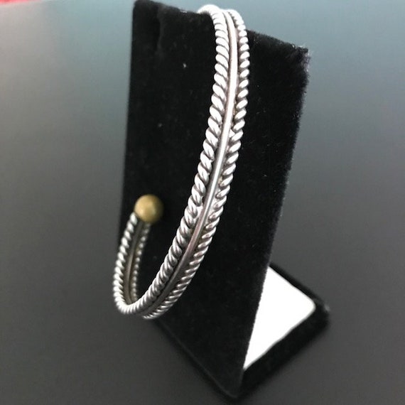 Twisted or Braided Thin Silver 925 Sterling Cuff … - image 8