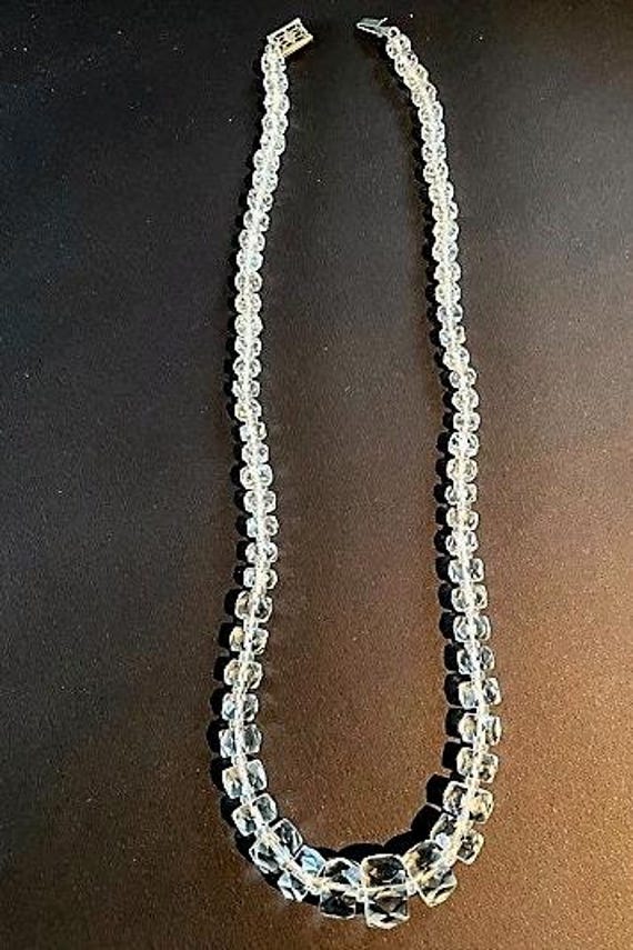 Crystal Graduated Faceted CUBE Necklace - Art Dec… - image 6