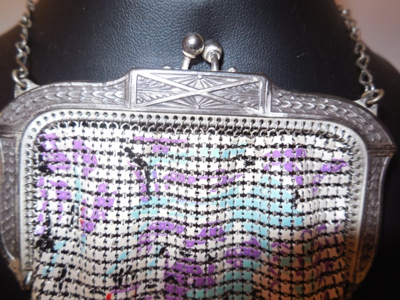 WHITING & DAVIS Enamel Mesh Evening Purse Handbag… - image 6