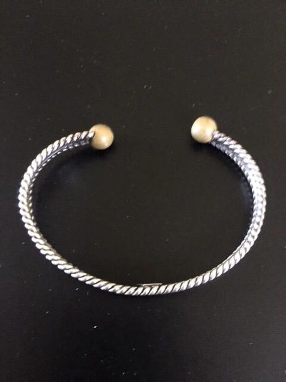 Twisted or Braided Thin Silver 925 Sterling Cuff … - image 2